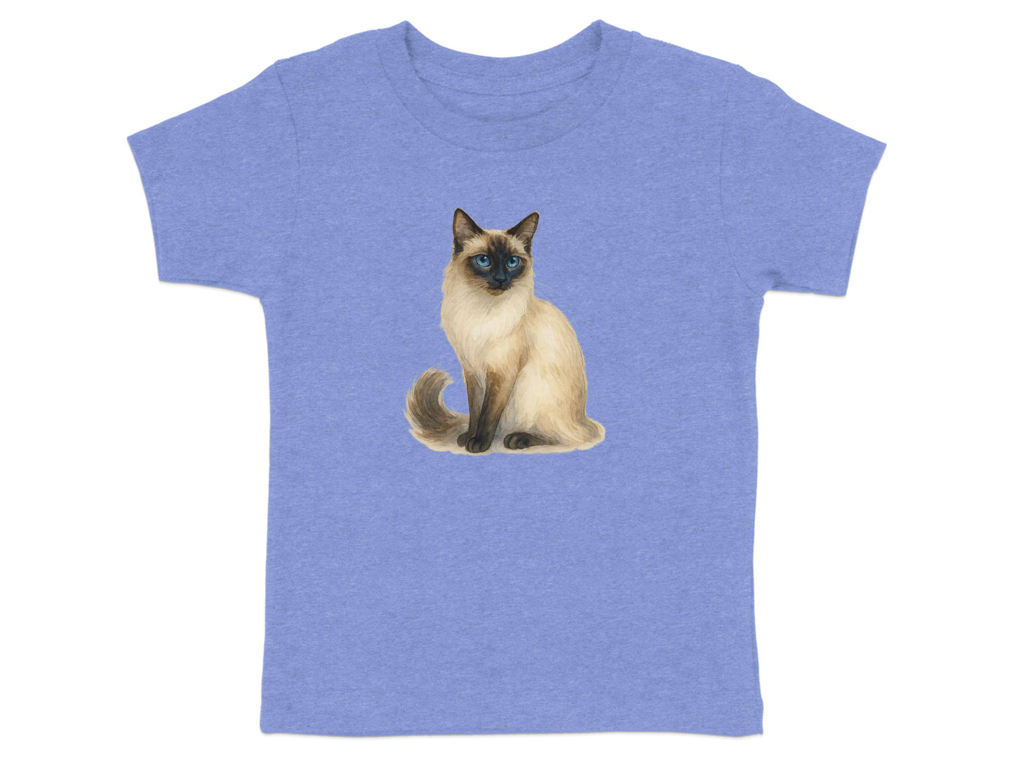 Blue T-Shirt with Siamese Cat Print Graphic product type
