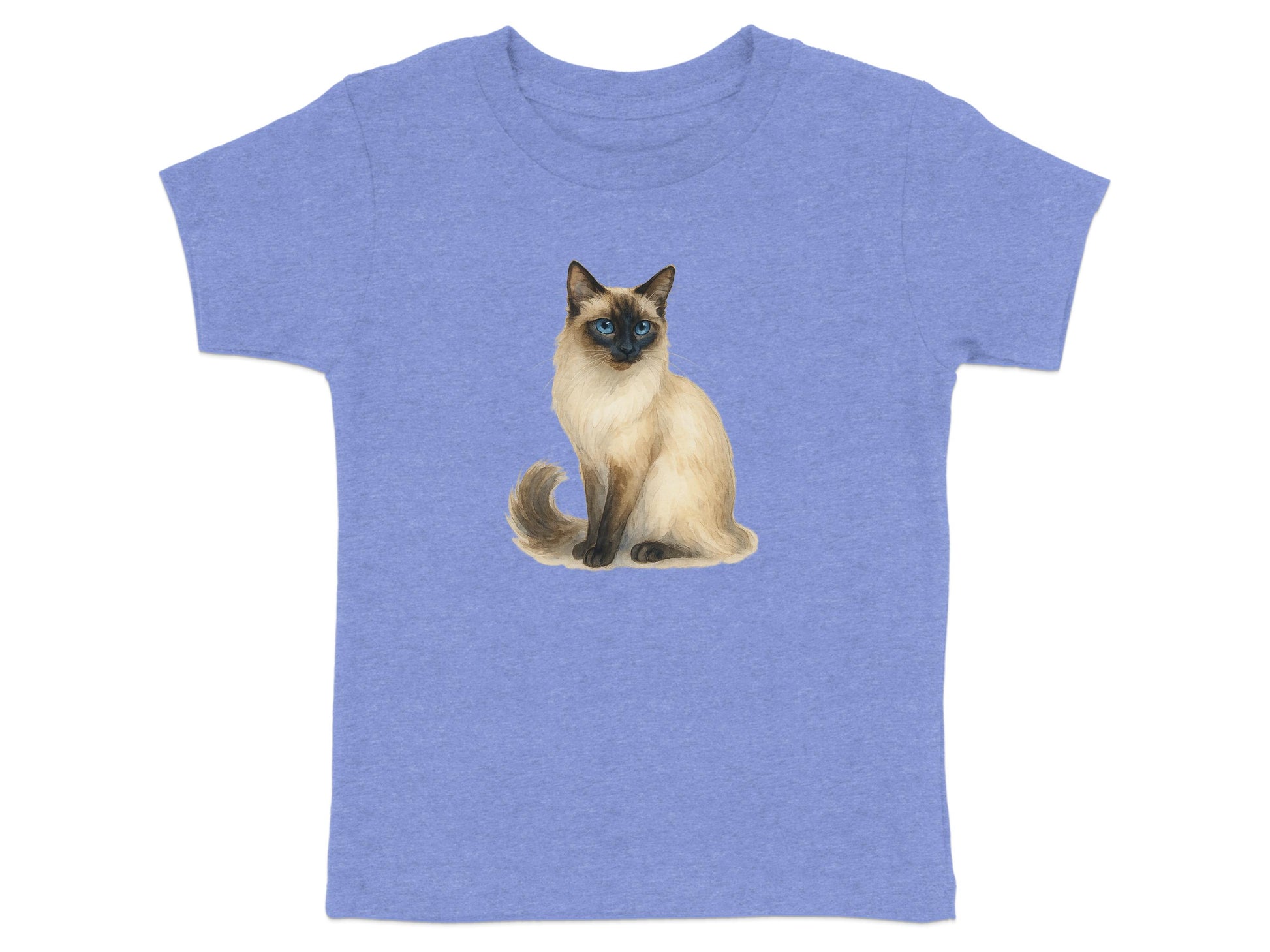 Blue T-Shirt with Siamese Cat Print Graphic product type