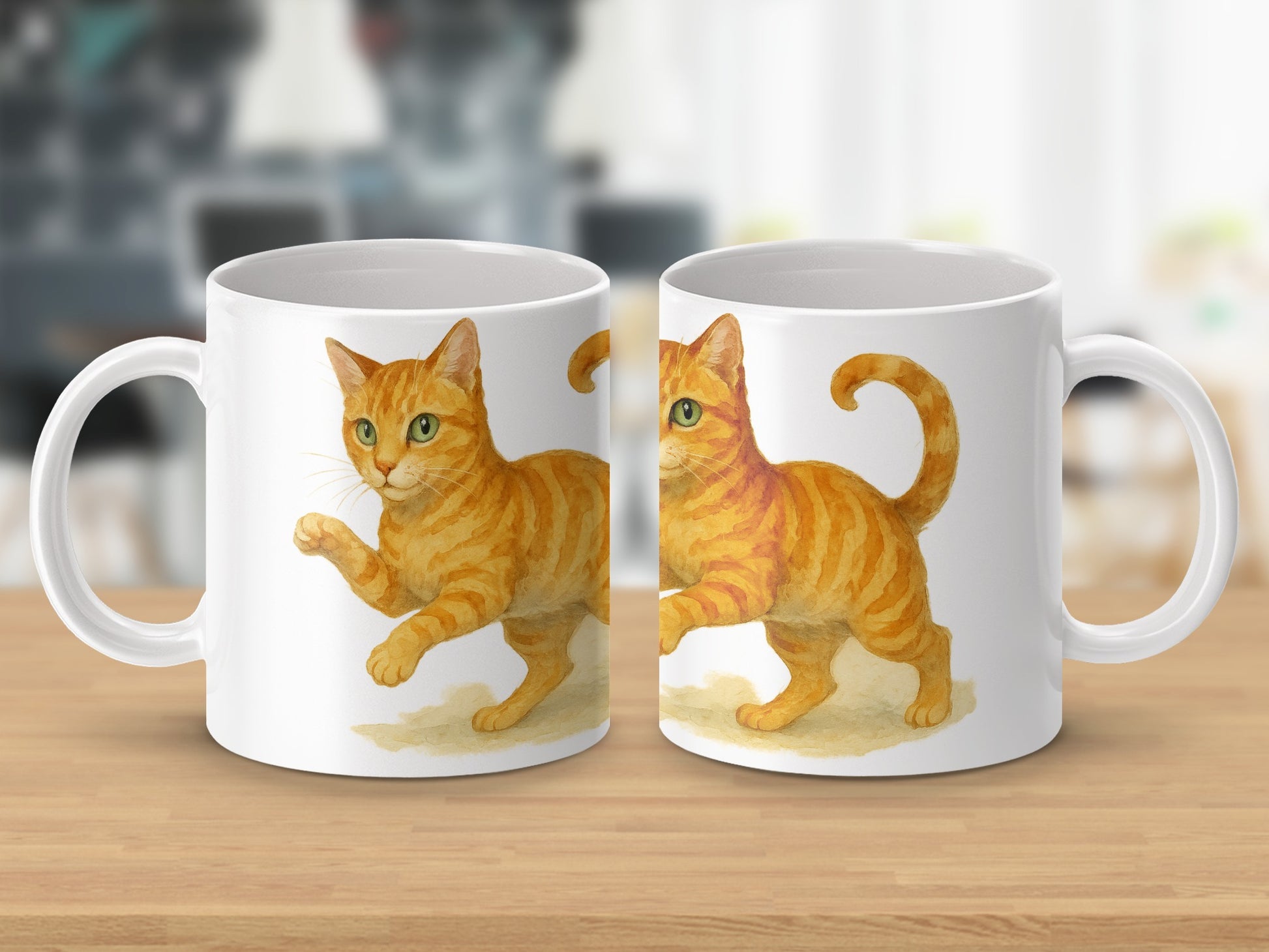 Adorable Orange Cat Illustration Coffee Mug product