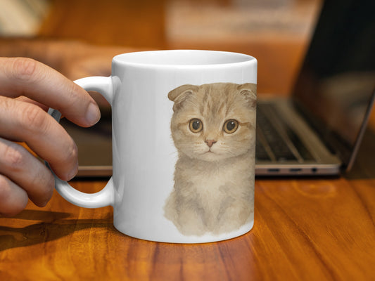 Cute Scottish Fold Kitten Print Coffee Mug product