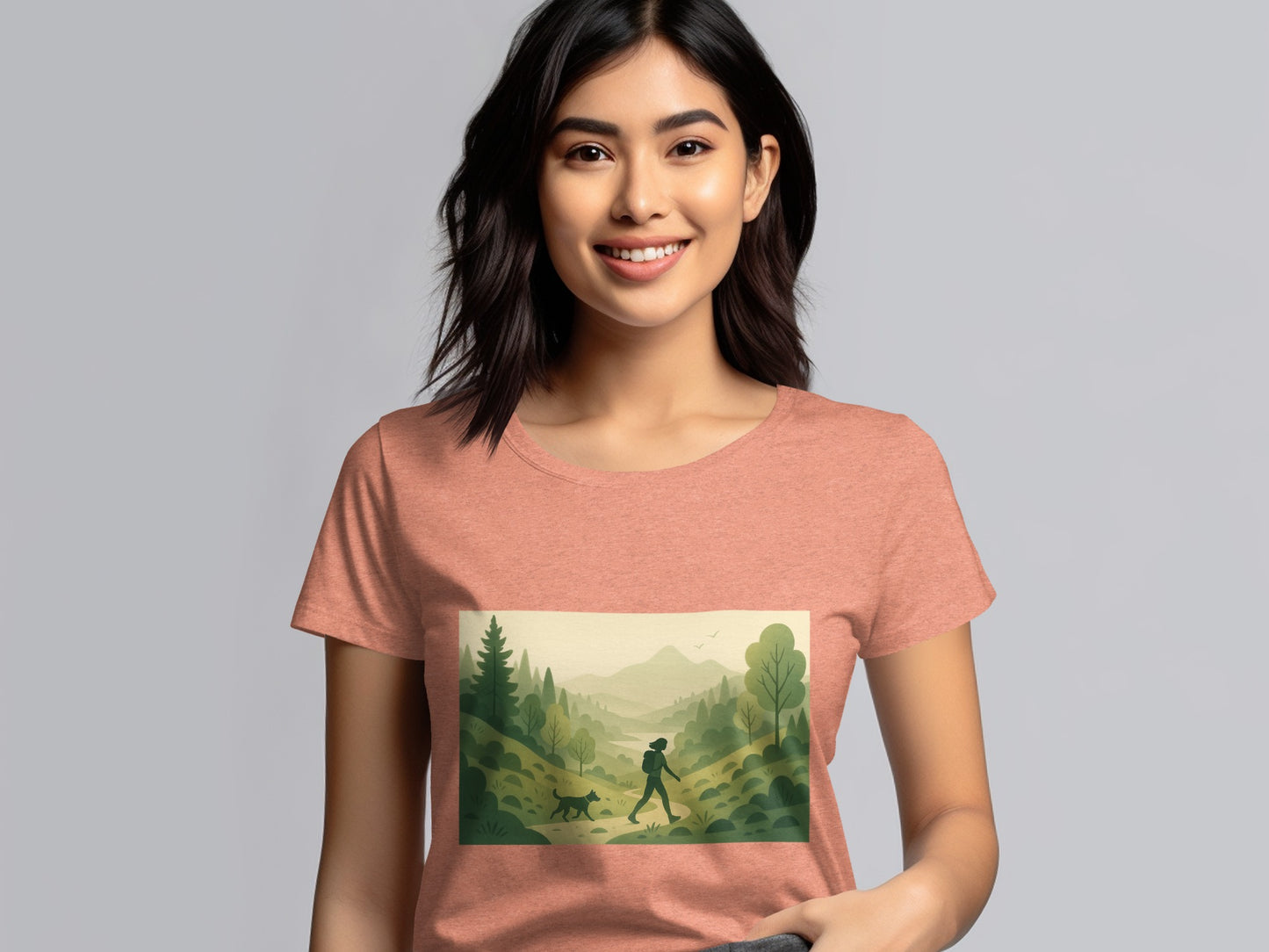 Scenic Mountain Hiker Graphic Printed T-Shirt product type