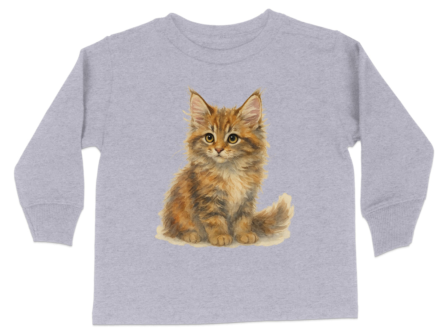 Adorable Kitten Graphic Printed Long Sleeve Shirt product