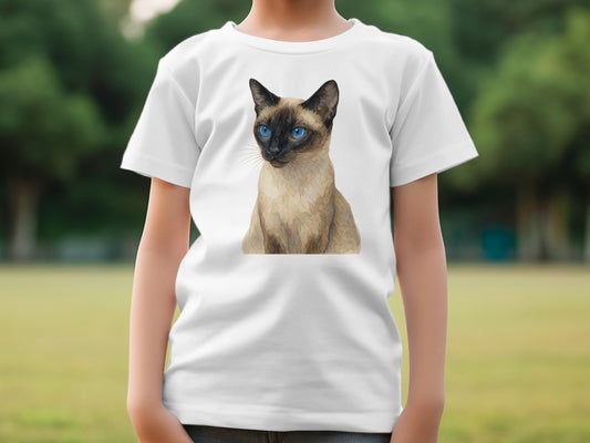 Cute Siamese Cat Graphic Printed T-Shirt product