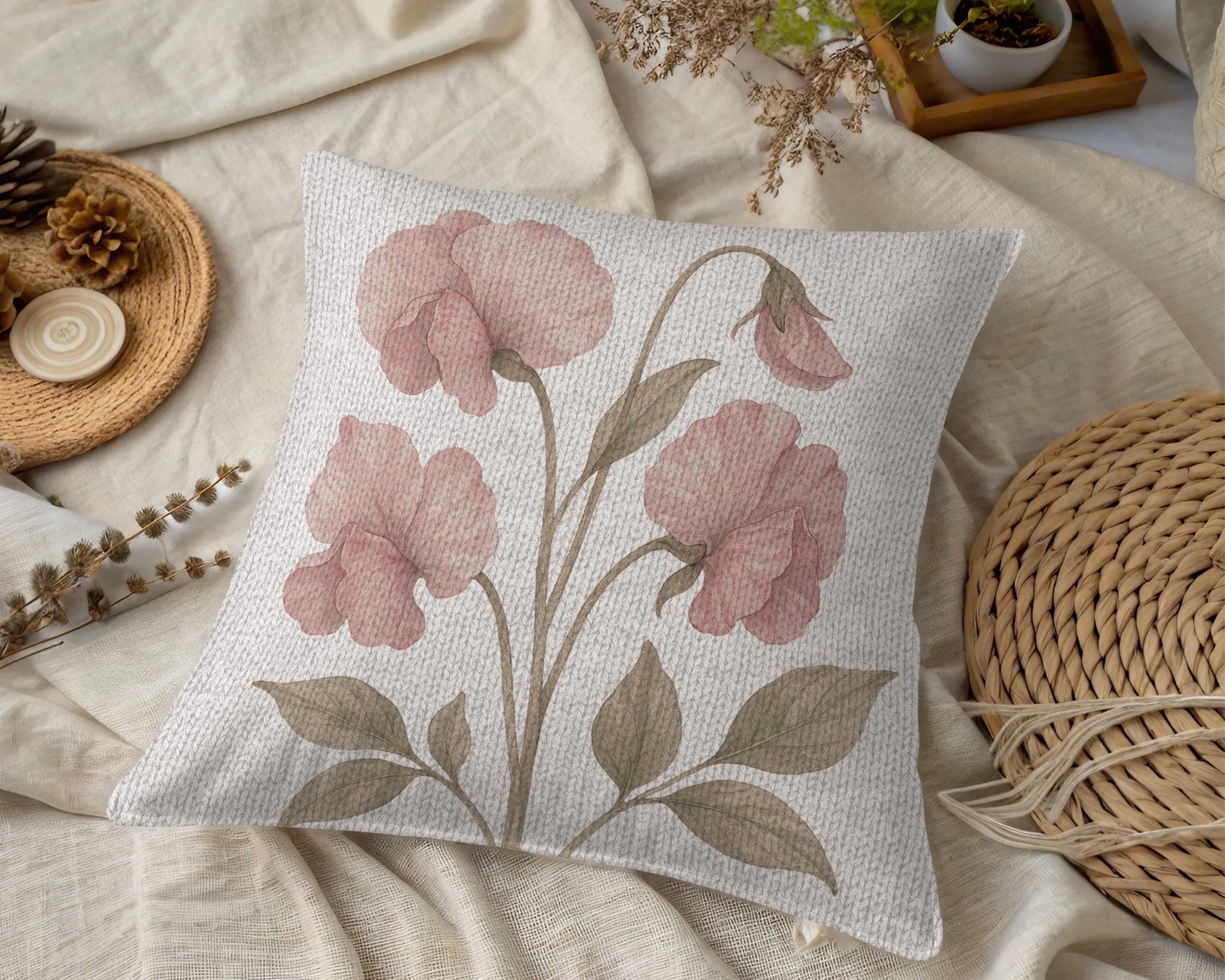 Elegant Floral Design Throw Pillow product