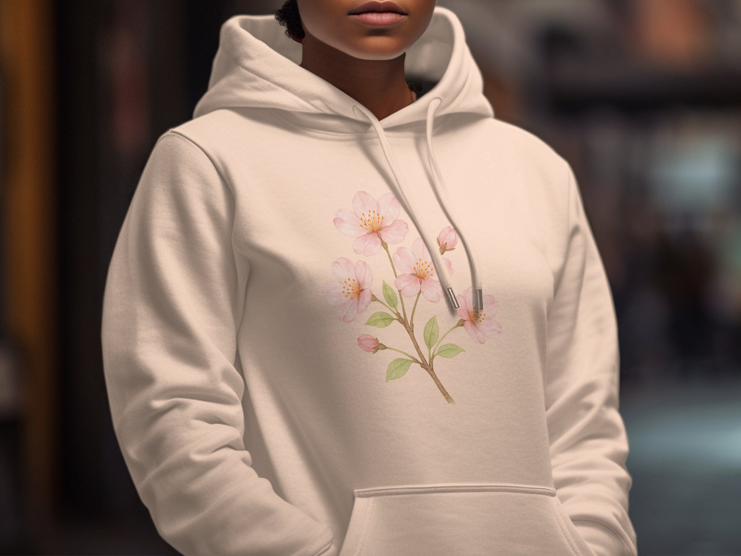 Beautiful Floral Bloom White Hoodie Pullover product type