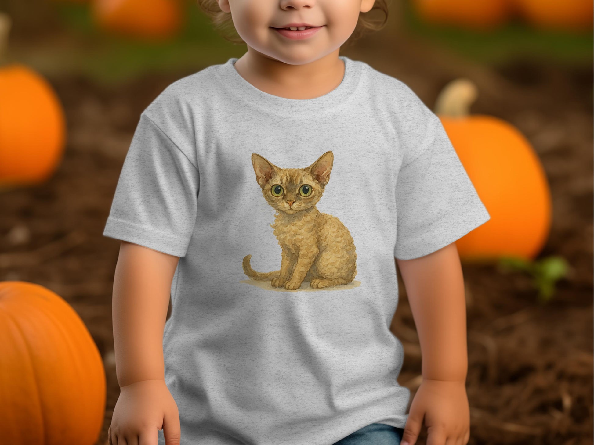 Cute Kitten Graphic Illustration Grey T-shirt product