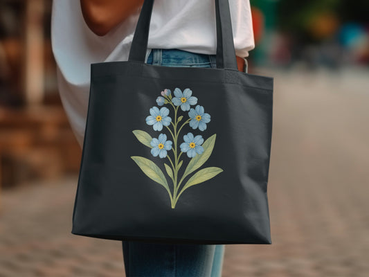 Beautiful Black Tote Bag with Floral Design product type