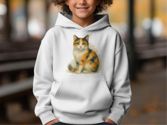 Cute Sitting Cat Printed Hoodie product type