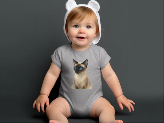 Adorable Baby Bodysuit with Cute Cat Graphic product type