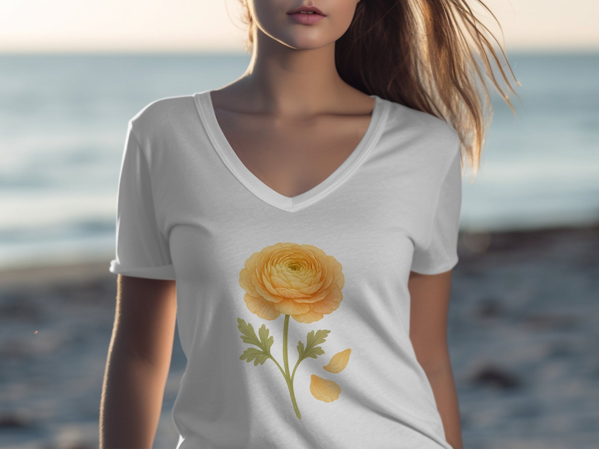 Beautiful Yellow Flower Petal Design T-Shirt product