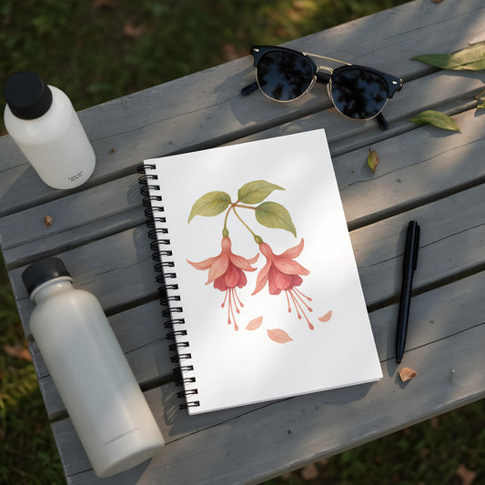 Stylish floral print fuchsia design notebook product