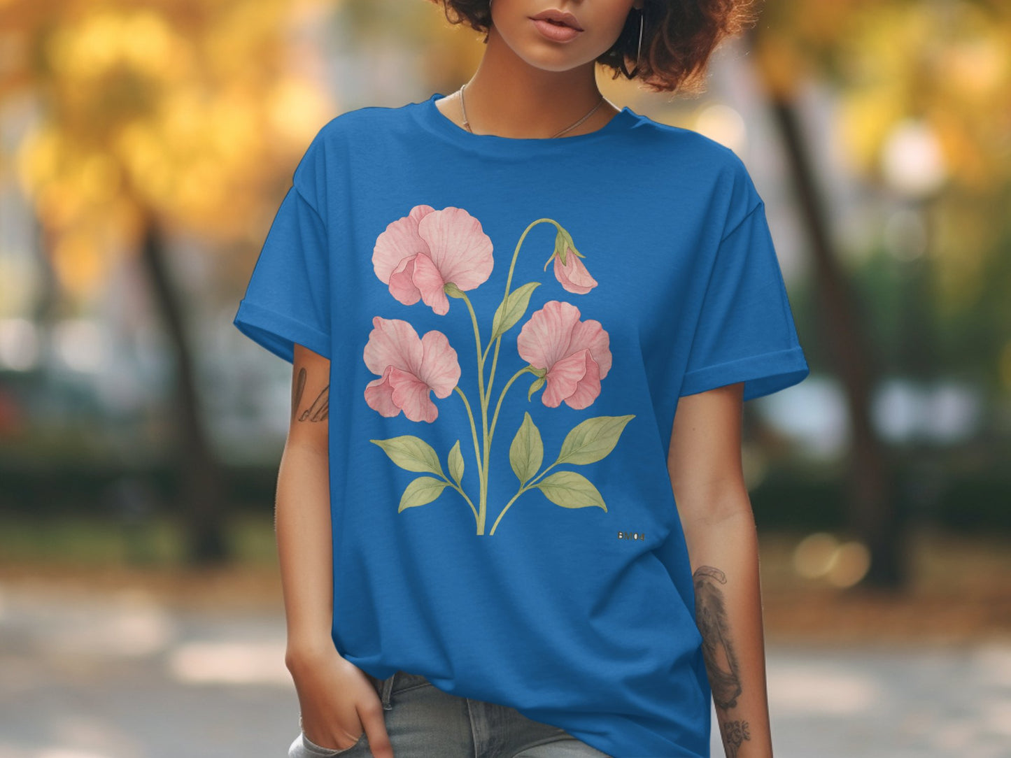 Beautiful Floral Design Printed Tees for Women product type