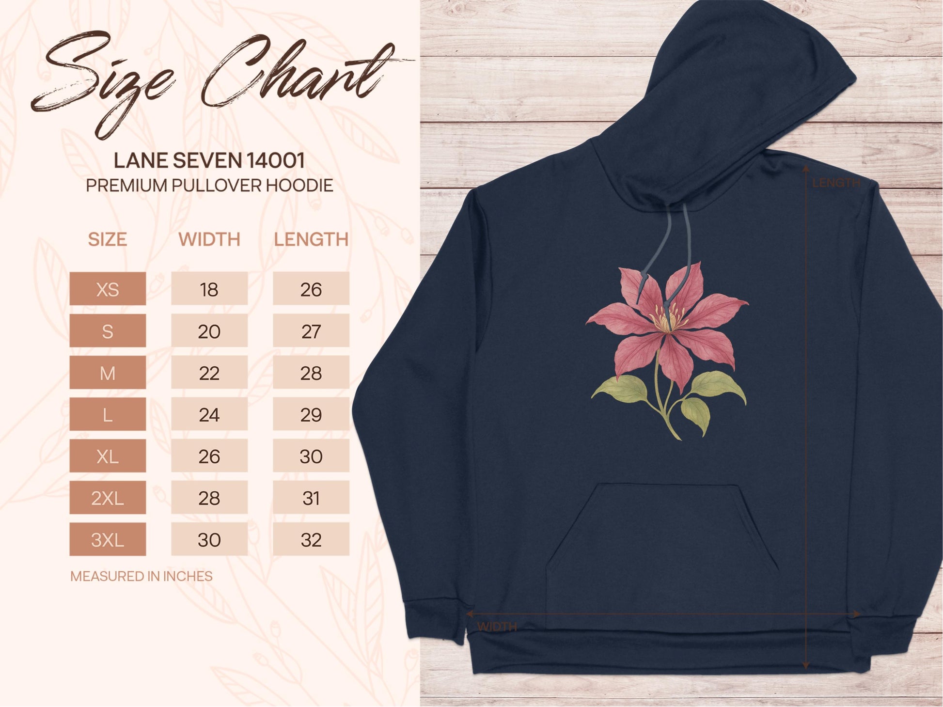 Beautiful Flower Printed Premium Pullover Hoodie product type