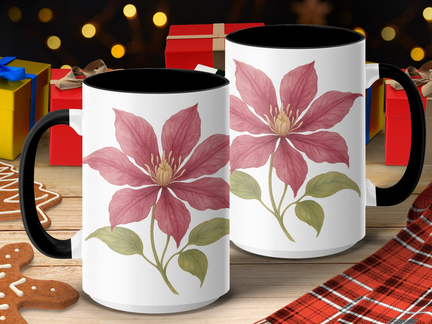 Festive Floral Mug with Pink Blossoms Design product type