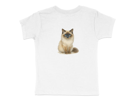 Adorable Blue-Eyed Cat Print Kids T-Shirt product type