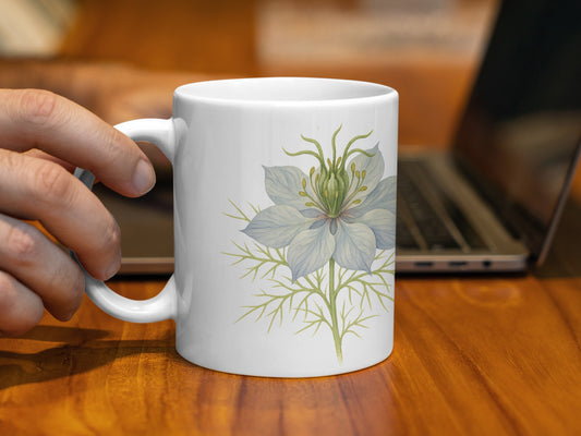 Elegant White Mug with Floral Design Coffee Product