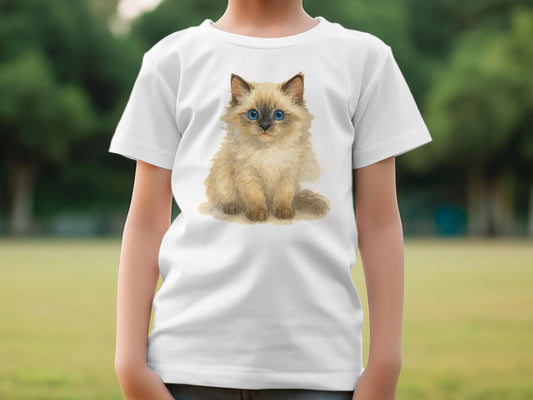 Adorable Fluffy Kitten Graphic T-Shirt for Kids product type