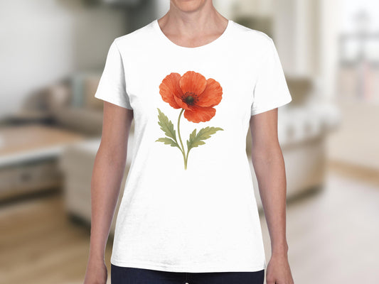 Beautiful Red Flower Graphic Tee Shirt product