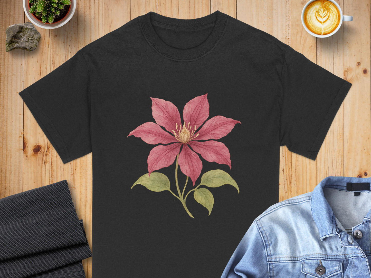 Clematis Flower Graphic Shirt Unisex Casual product type