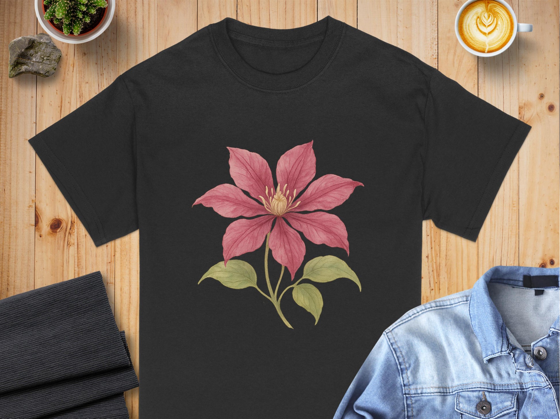 Clematis Flower Graphic Shirt Unisex Casual product type