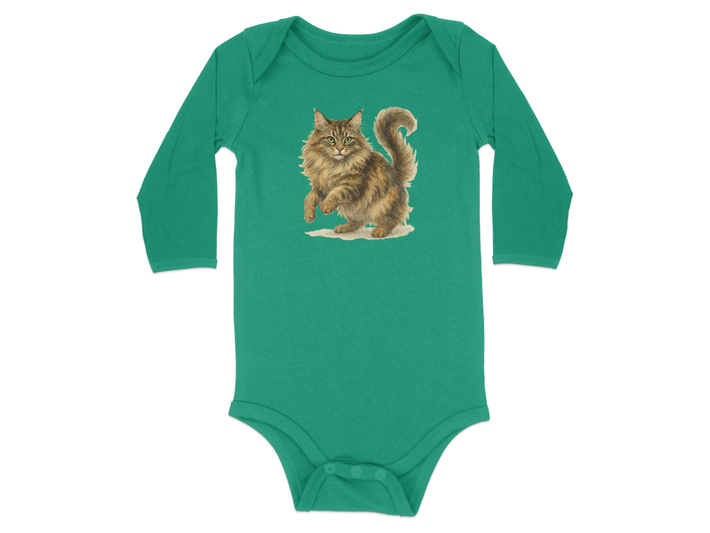 Cute Maine Coon Cat Long Sleeve Onesie product type