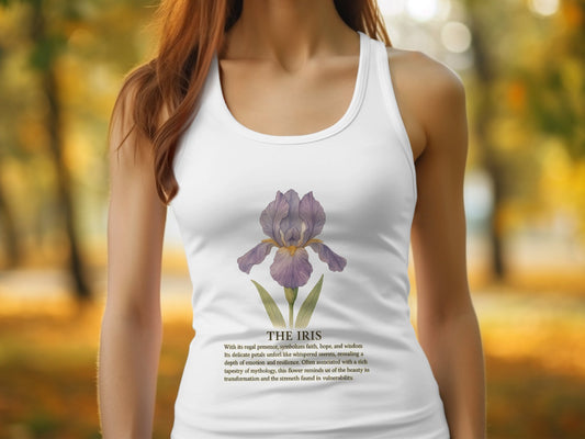 Elegant Floral Design White The Iris Tank Top product type