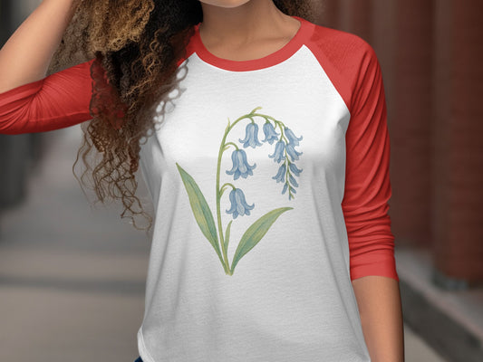 Stylish Bluebell Graphic Red Sleeve Shirt product type
