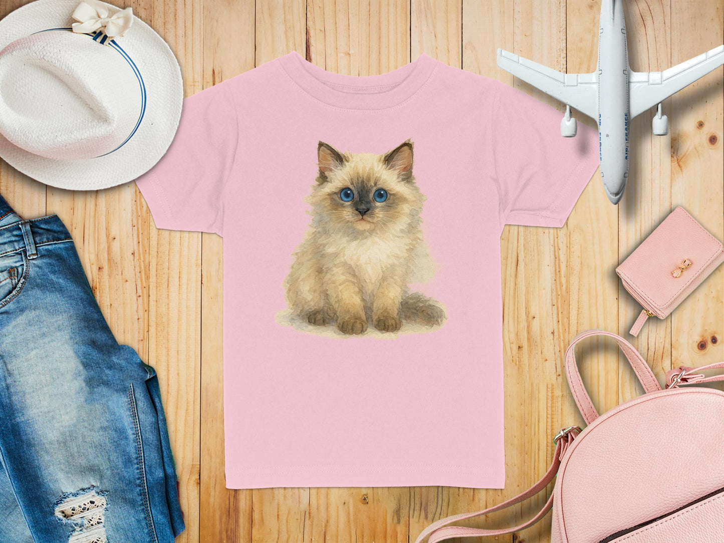 Cute Fluffy Kitten Printed Pink T-shirt product