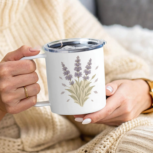 Lavender Floral Design Insulated Mug product