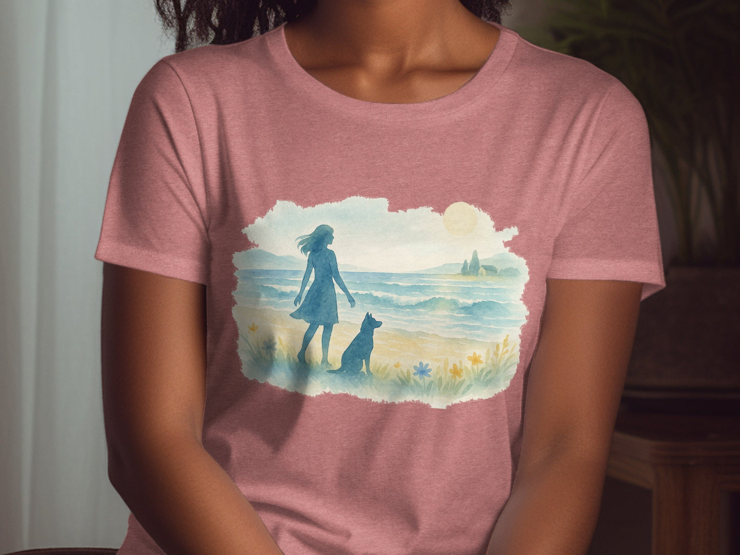 Scenic Beach Walk Silhouette Graphic Tee product type