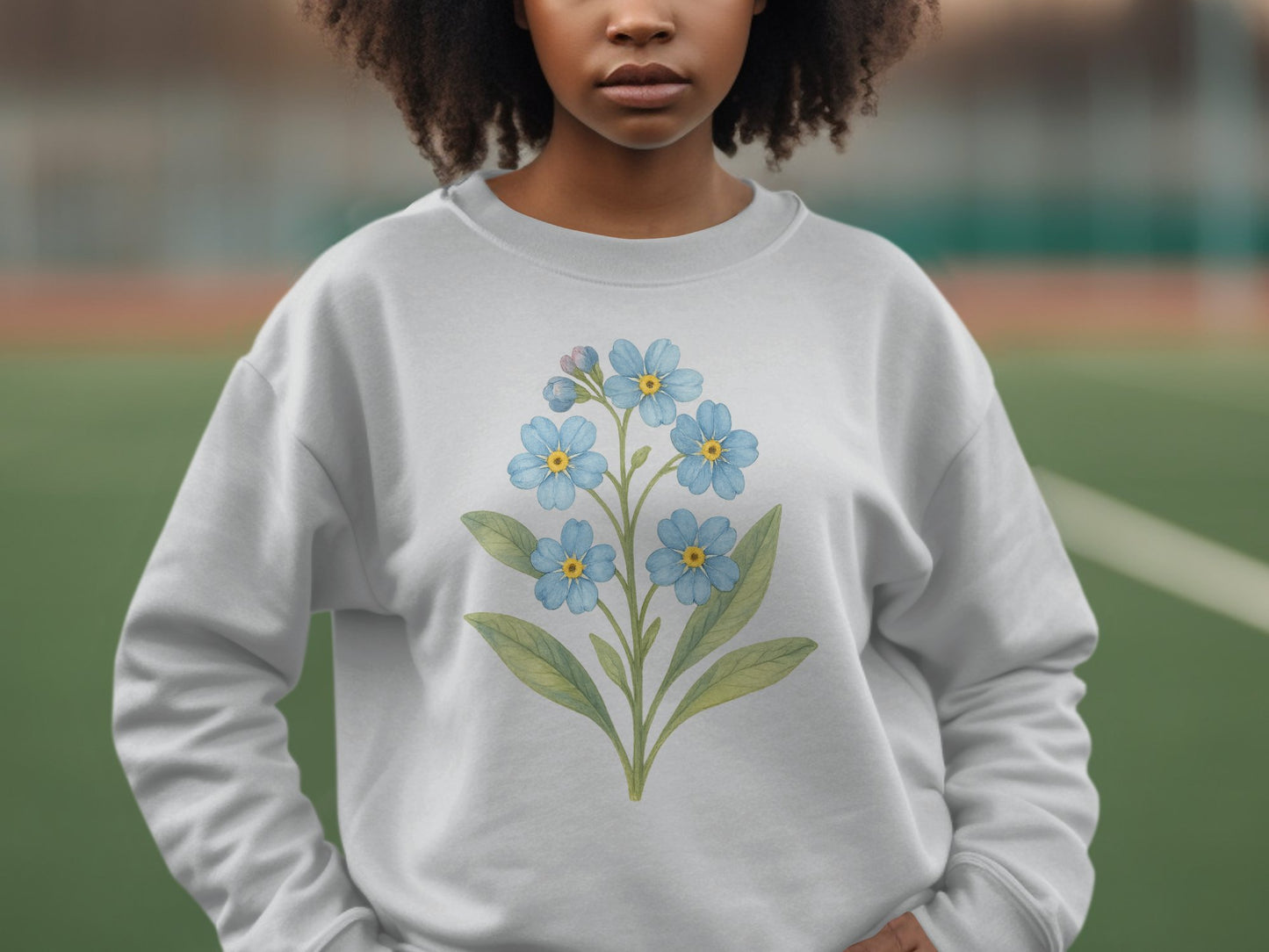 Blue Flower Graphic Sweatshirt product type
