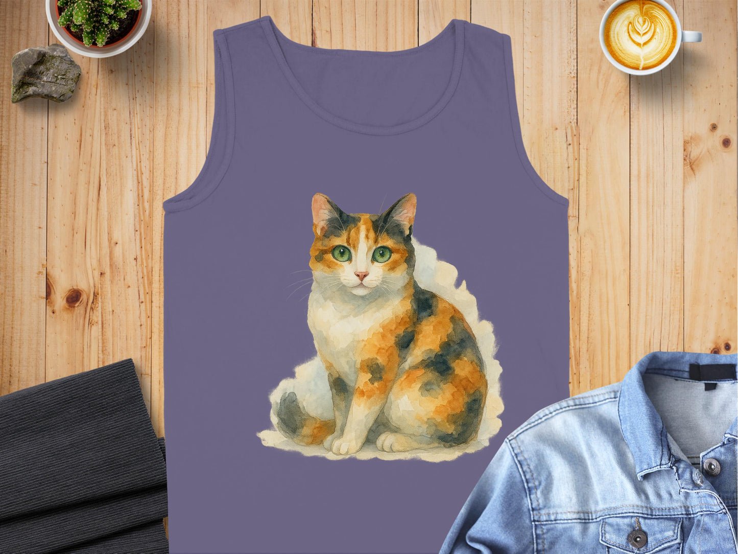 Cute Calico Cat Graphic Print Design Tank Top product