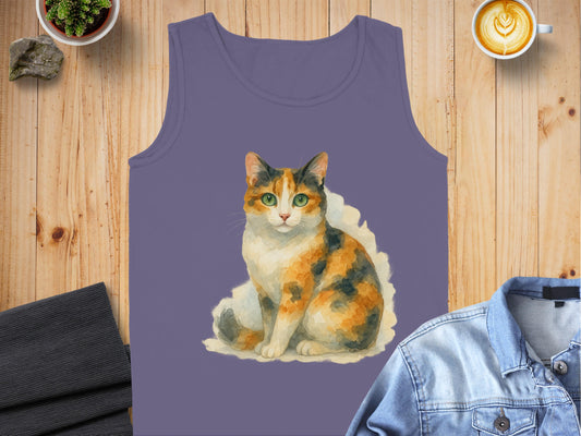 Cute Calico Cat Graphic Print Design Tank Top product
