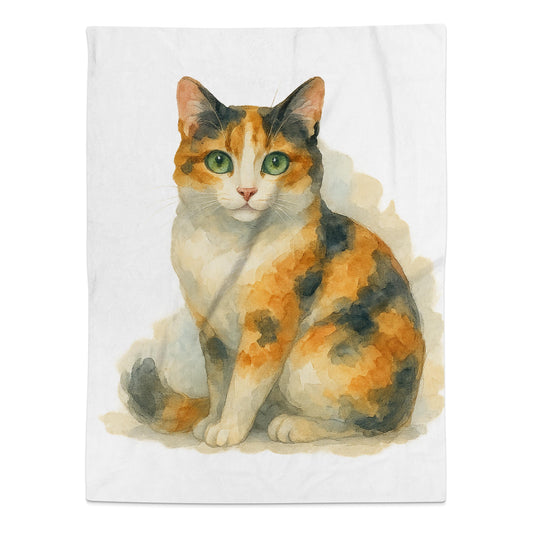 Cute Watercolor Cat Design Printed Blanket product