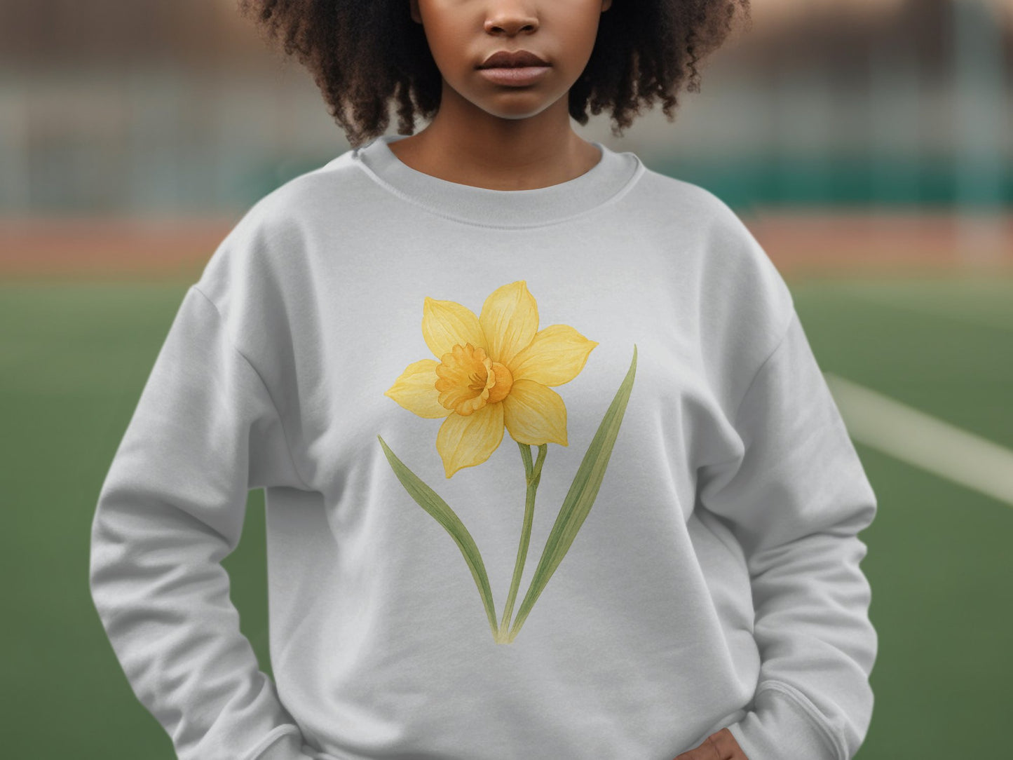 Bright and Cheerful Daffodil Graphic Sweater product type