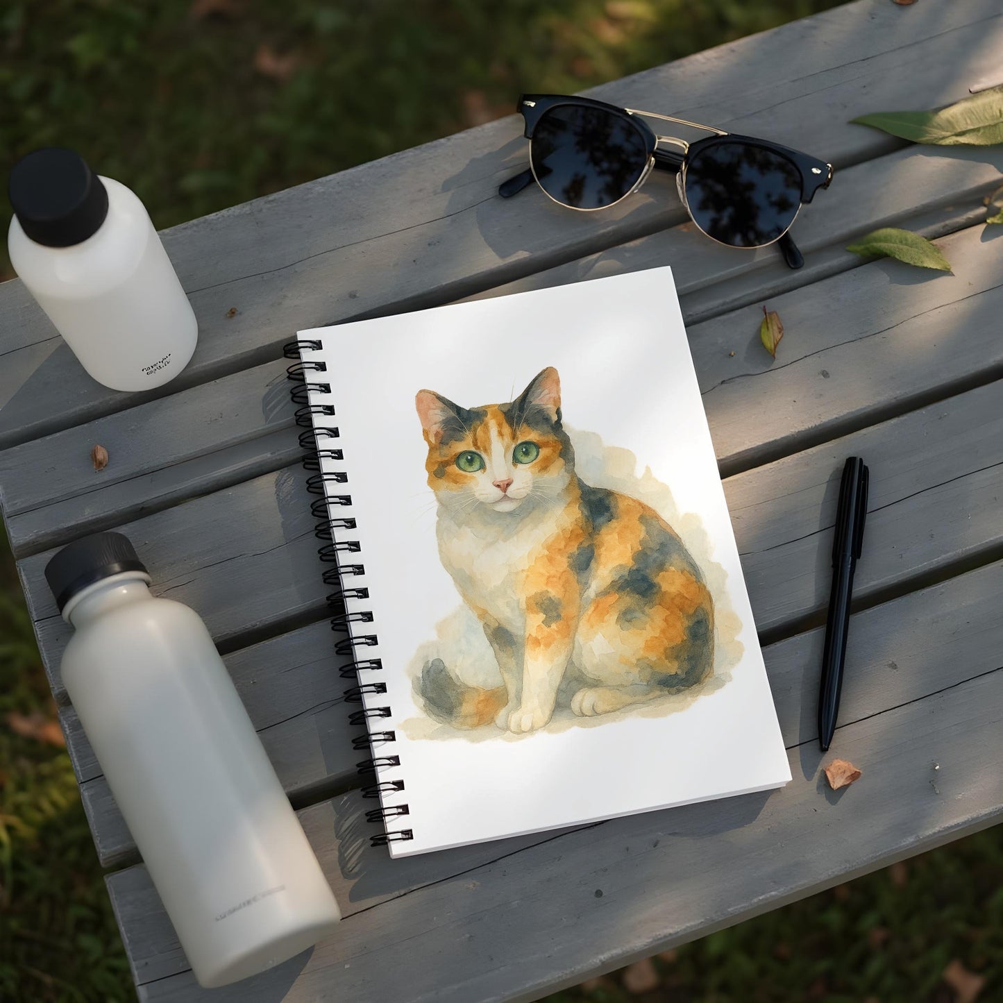 Cute Calico Cat Design on Spiral Bound Notebook product