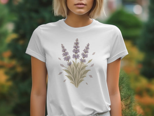 Lavender Floral Illustration Tee shirt product type