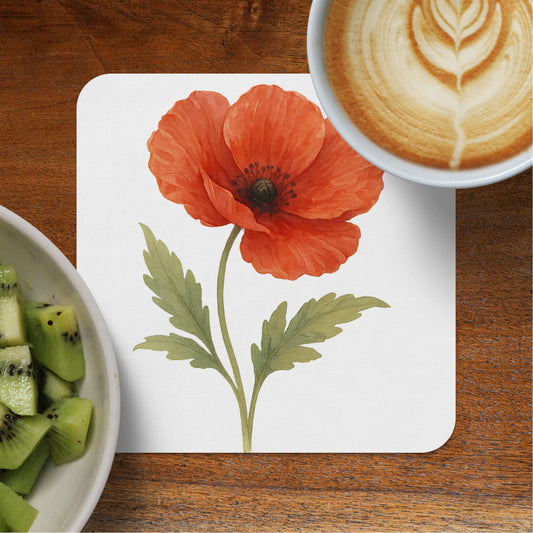 Beautiful Red Poppy Flower Art Coaster product