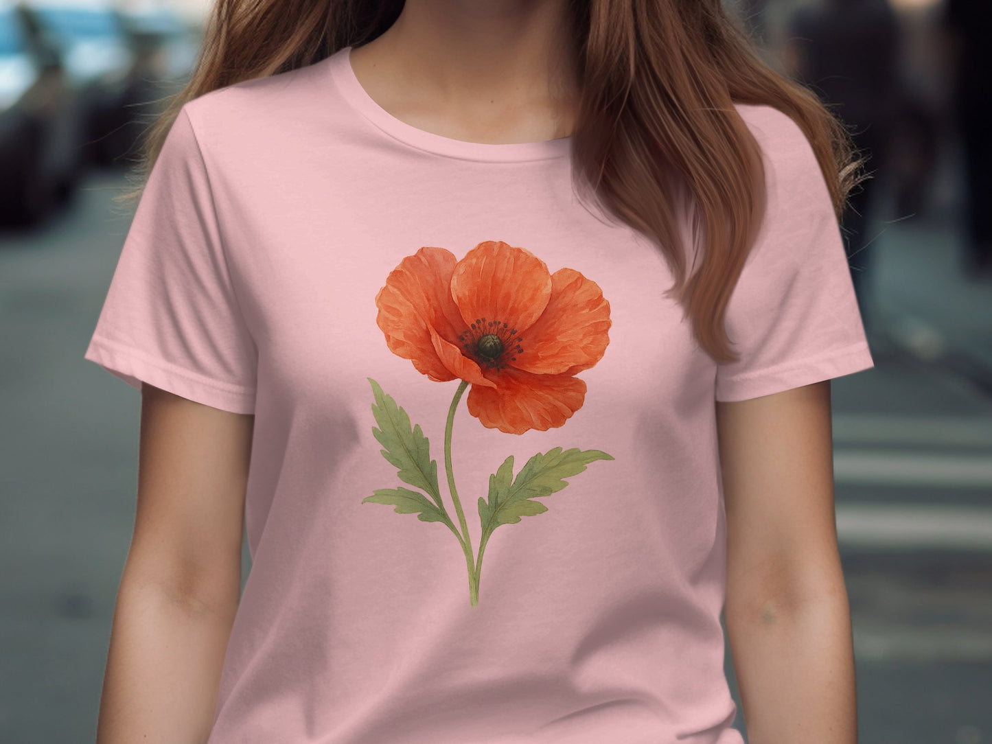 Vibrant Orange Flower Graphic Tee Shirt product type