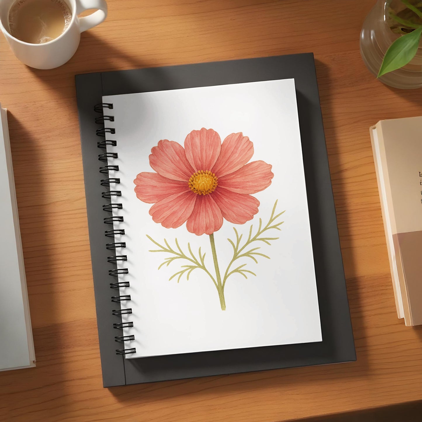 Beautiful Red Cosmos Flower Design Notebook product