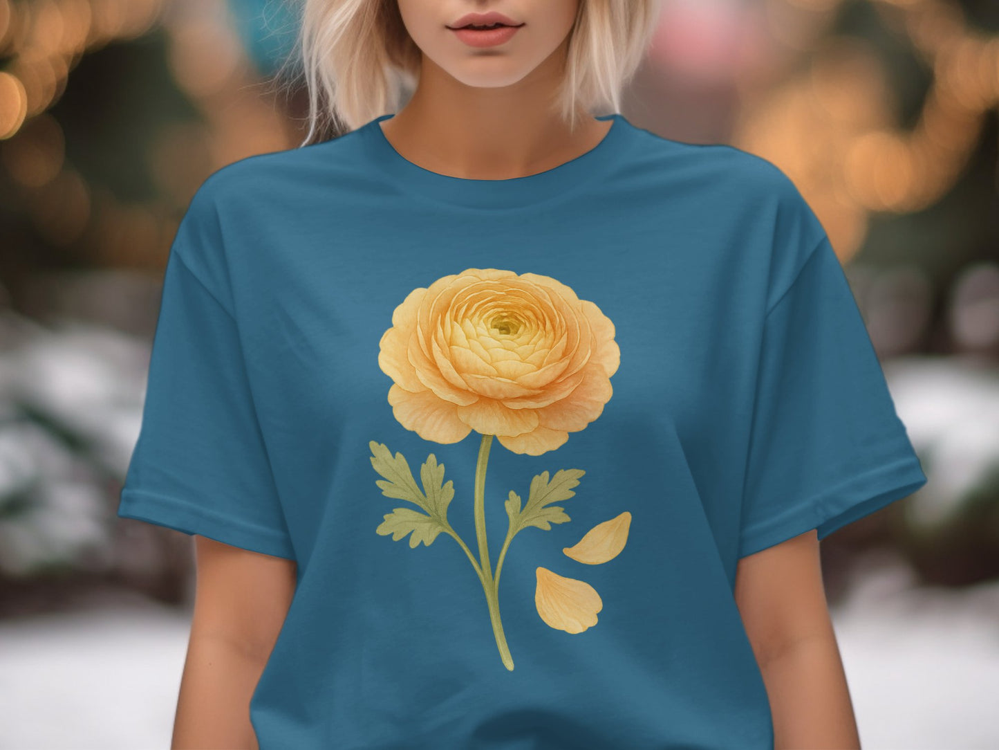 Blue T-Shirt with Yellow Flower Design product type