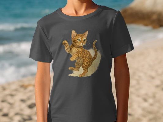 Playful Bengal Cat Graphic Tee Shirt product type