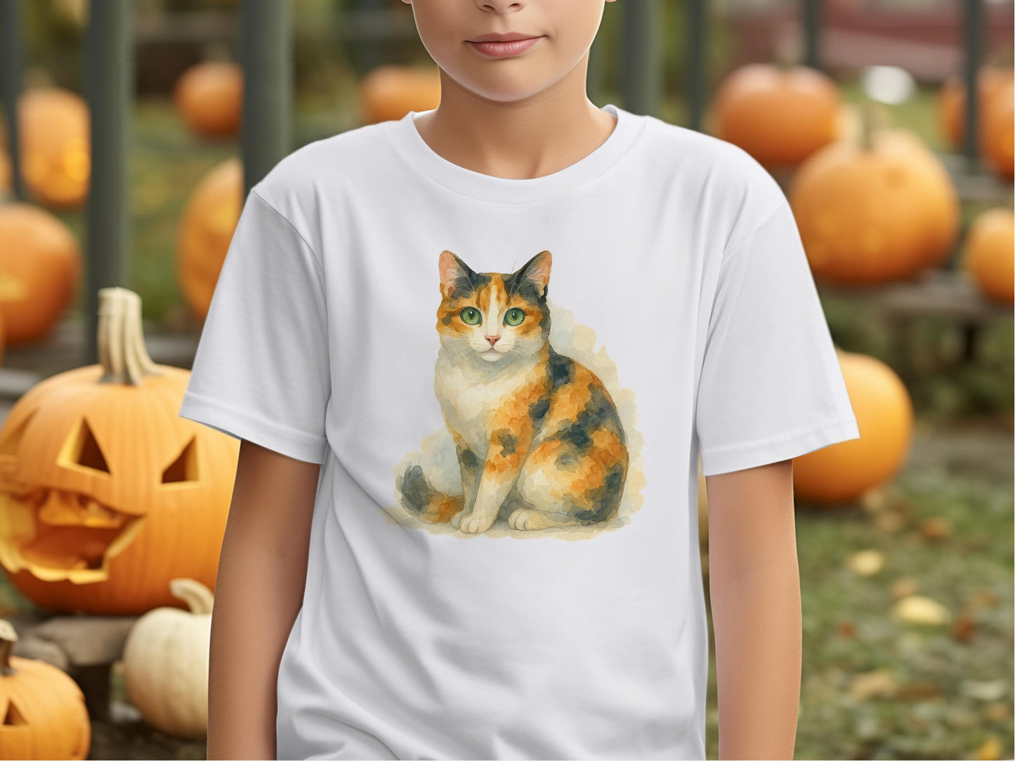 Adorable Cat Design Kids Halloween T-Shirt product type