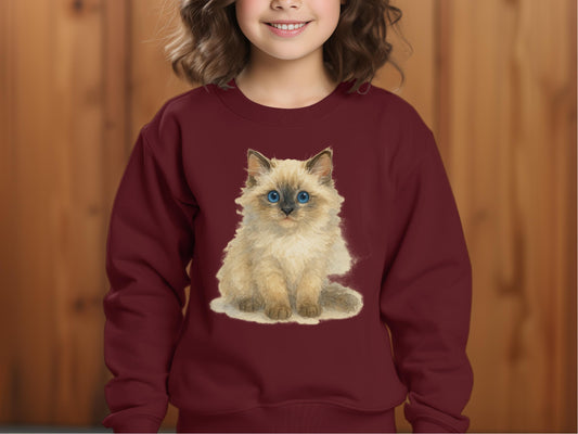 Cute Fluffy Kitten Graphic Kids Sweatshirt product