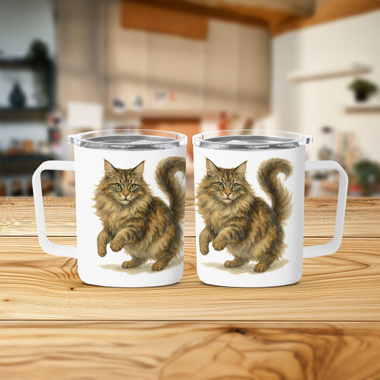Fluffy Cat Design on White Background Mug product