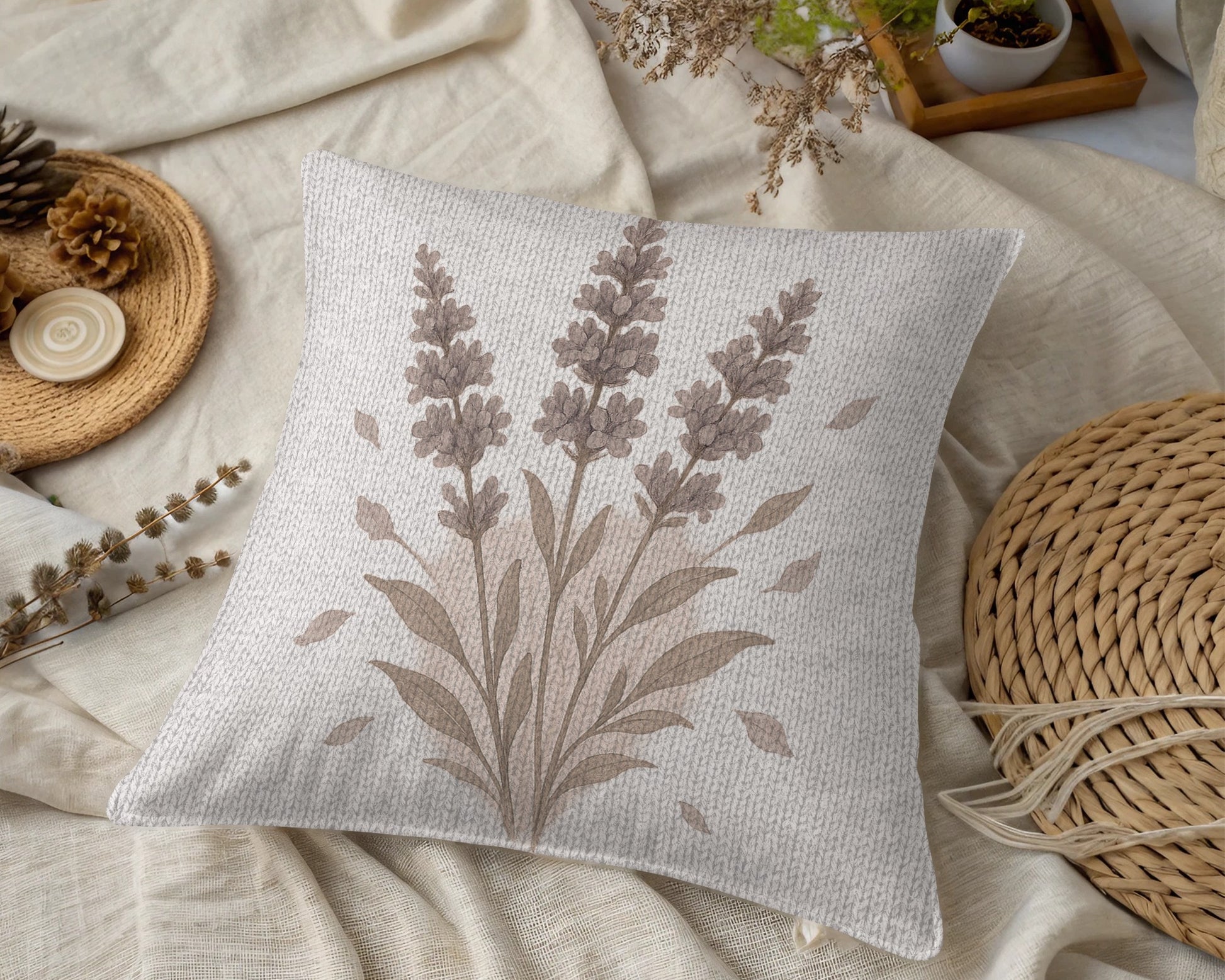 Textured Cushion with Lavender Design product type