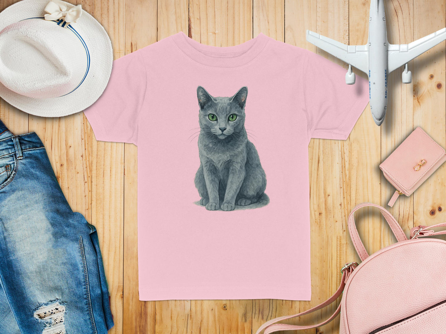 Cute Gray Cat Design Printed T-Shirt product type