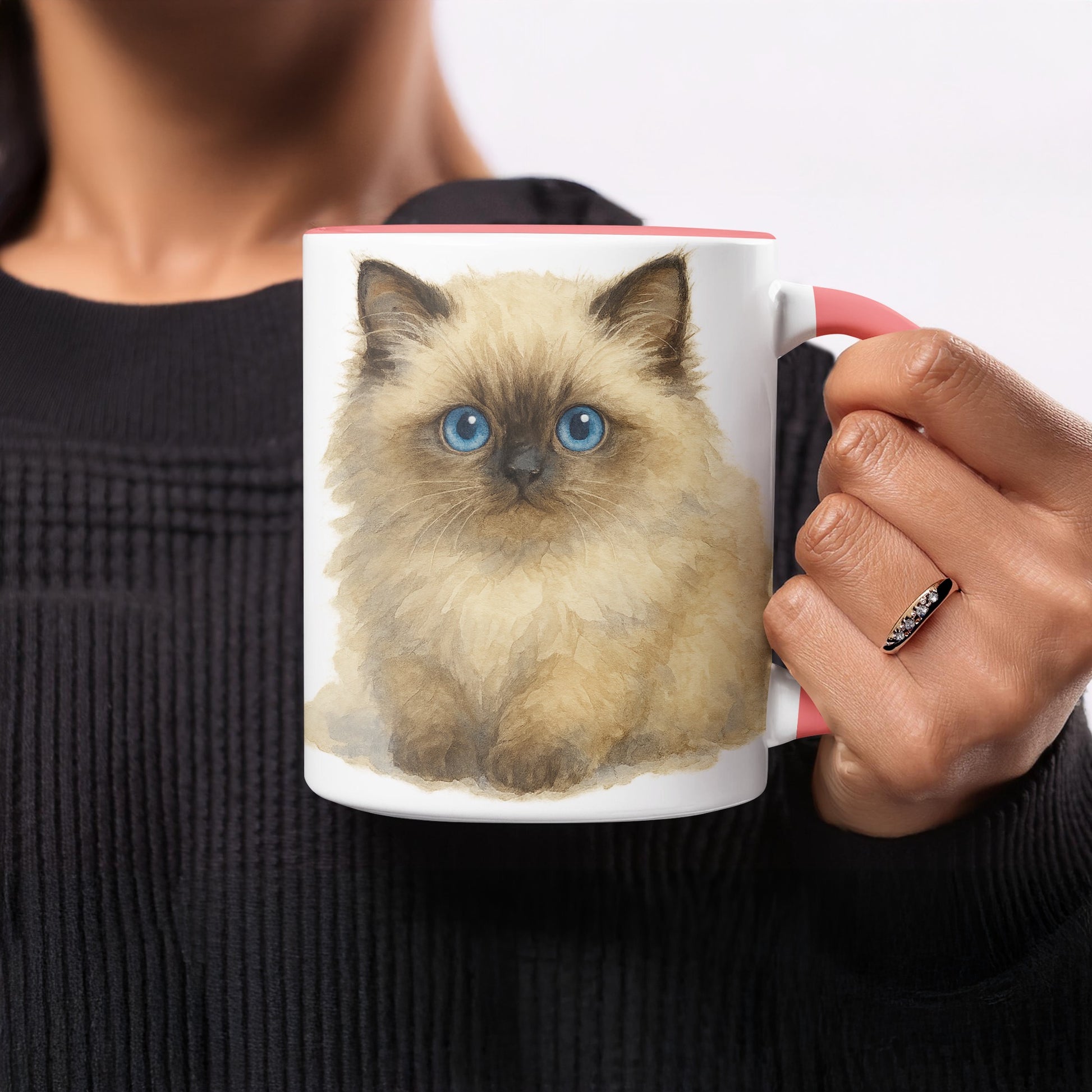 Charming Kitten Art Mug with Blue Eyed Cat Product