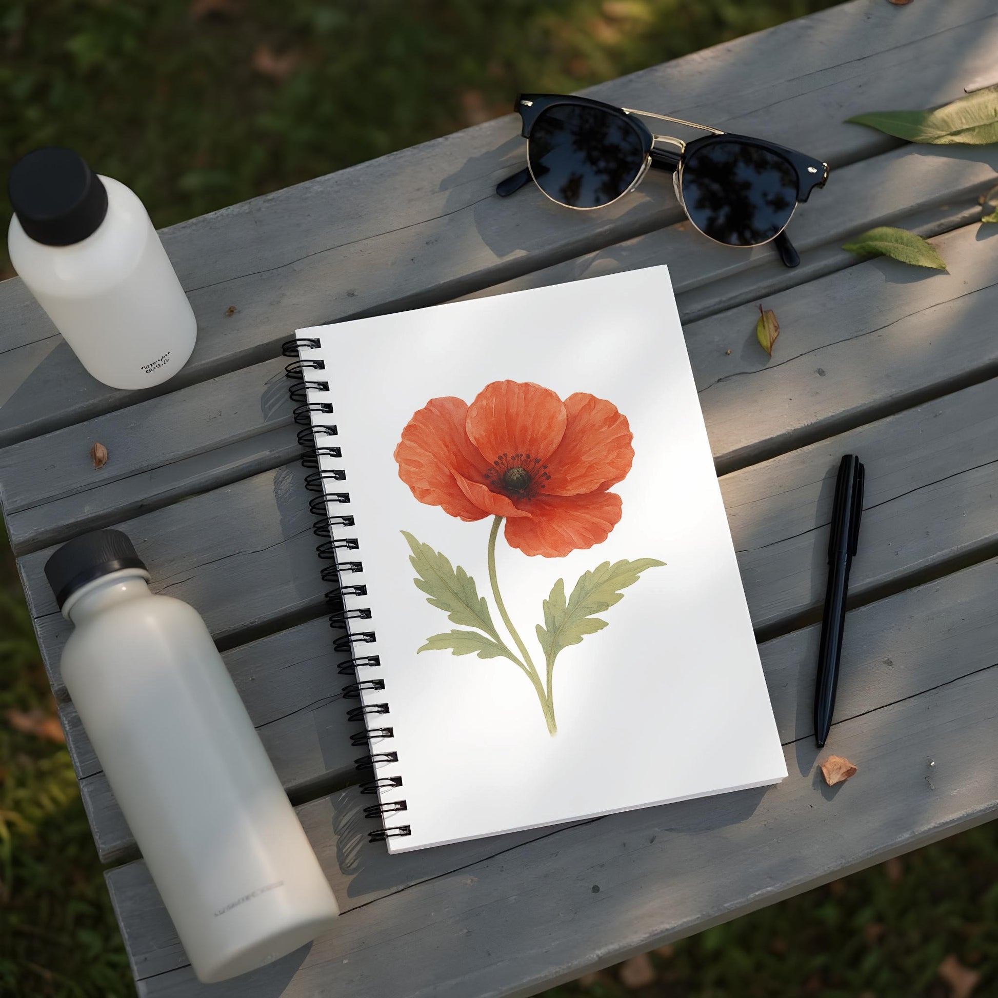 Vibrant Orange Poppy Design Spiral Notebook product type