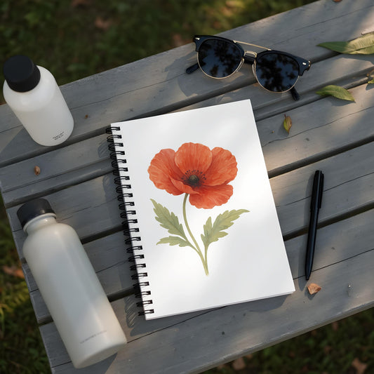 Vibrant Orange Poppy Design Spiral Notebook product type
